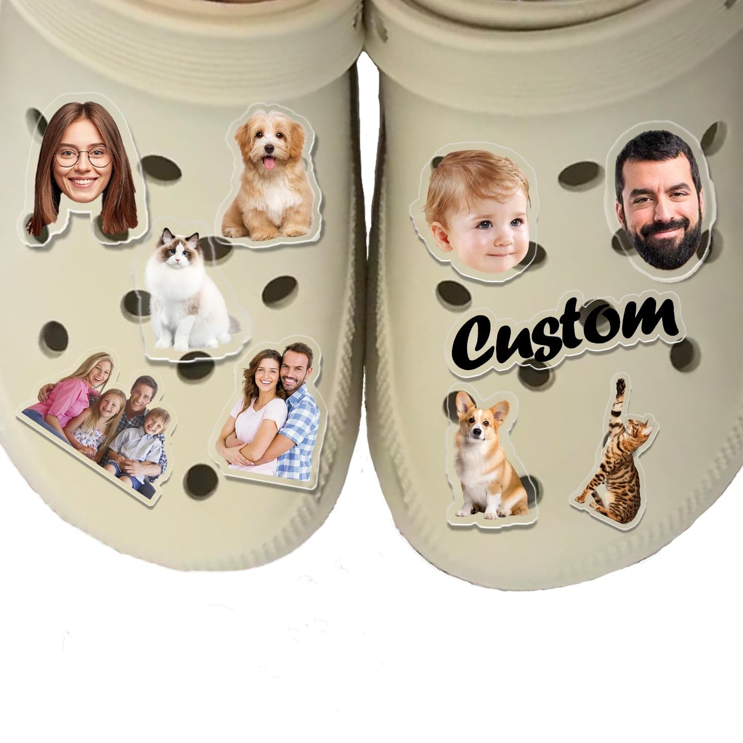 2PCS Customize Charms for crocCustom Shoe Charms Personalized Acrylic Shoe Charms with Photo Logo for DIY Shoe Pins Decorations for Accessories。custom jibbitz for crocs