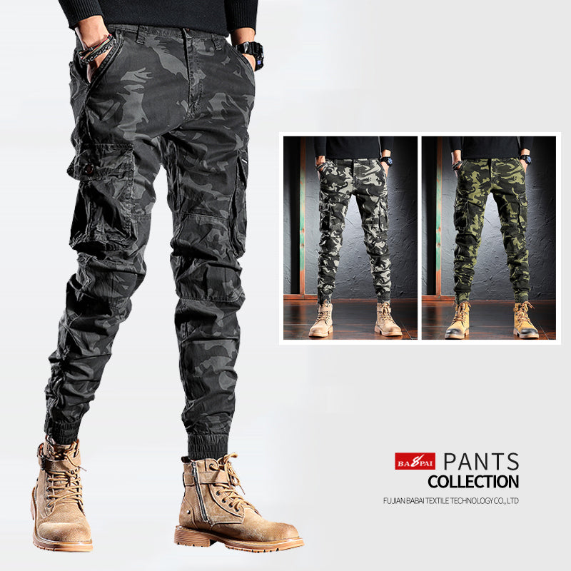 Men's Oversized Camouflage Cargo Pants for Outdoors