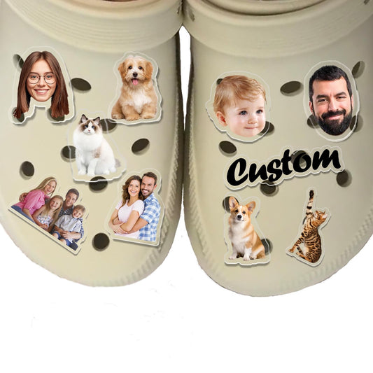 2PCS Customize Charms for crocCustom Shoe Charms Personalized Acrylic Shoe Charms with Photo Logo for DIY Shoe Pins Decorations for Accessories。custom jibbitz for crocs