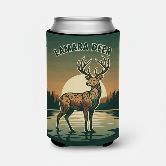 Lamara Deer Koozie with deer silhouette design